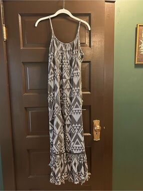 aerie Black and White Geometric Maxi Dress